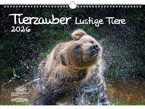 Animales mágicos divertidos animales calendario DIN A3 para 2026 Momentos divertidos con animales - Seelenzauber