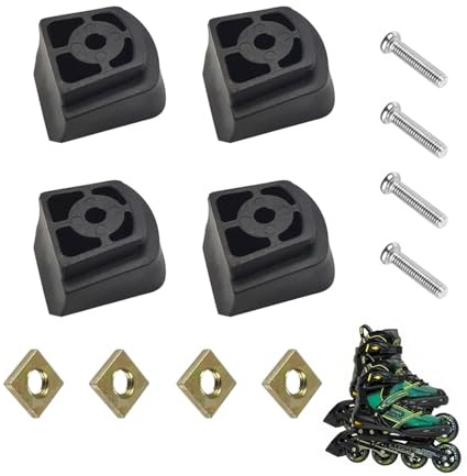 Dilireba 4 Pièces Tampon de Frein Roller, Ensemble Freins Universels pour Patins, Frein Tampon Roller, Tampon de Frein de Roller, Remplacement pour Frein Inline, pour Rollers(Noir)