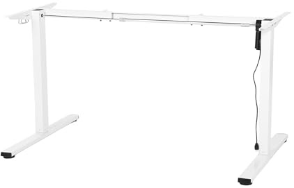 ZZINOKE Scrivania Elettrica Regolabile in Altezza, Gambe Regolabili, Senza Piano, Fino a 160 cm Di Lunghezza, con 2 Impostazioni di Memoria e Ricarica USB, Solo Struttura, Bianca