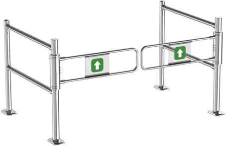 supermarket Swing Gate,Supermarket Entrance Safety Gate, Warehouse Industrial Metal Universal Swing Gate with Guardrail, Automatic Closing Gate for Library Store(120x100 cm)