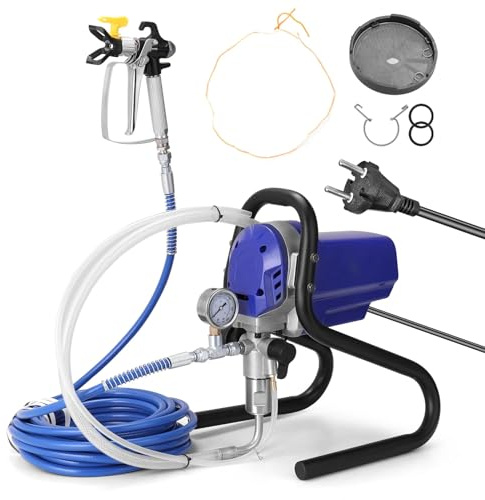 Spruzzatore airless ad alta pressione da 30 MPa, macchina for verniciatura a spruzzo multiuso for vernice al lattice da 750 W con manometro, strumento di spruzzatura elettrico Pittura fai da te