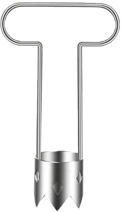 Red Bell Pepper Corer with T Handle, Stainless Steel Seed Remover for Bell Peppers Chili, Easy Vegetable Coring Tool for Kitchen Prep