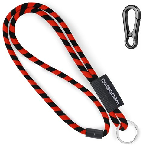 webbomb Tubular Lanyard Cordon tour de cou souple et long avec mousqueton Fermeture de sécurité & Porte-clés comme porte-clés pour carte d'identité, téléphone portable et clés