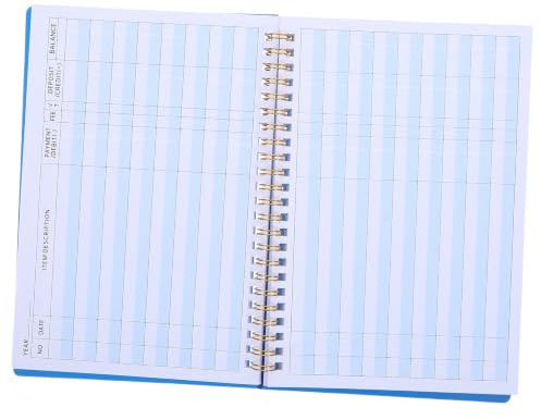 FELTECHELECTR Budget Blå Finansiell Eller Transaktion Konto Konto Checkregister Anteckningsbokssidor Och Spiral Tom Rekordbok Checkhäfte Sparande & Häfte