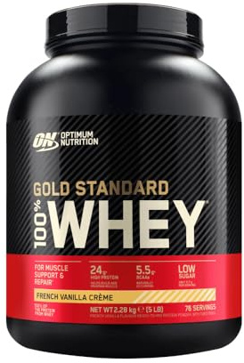 Optimum Nutrition Gold Standard Whey, 2270 g Tub, Vanilla