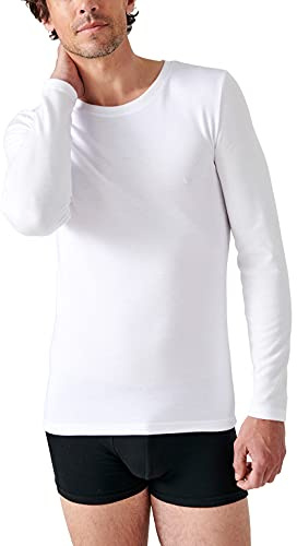 Damart - T-Shirt Thermolactyl Manches Longues, Double Face Homme Blanc Taille XXL (118-125)
