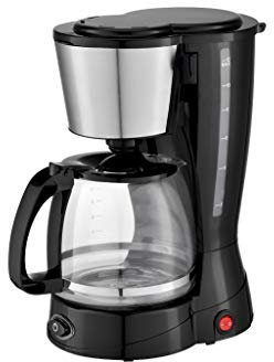 Grunkel - Cafetera de Goteo con capacidad 1,5L máxima de 12 tazas - CAF-N Aroma - Con Función antigoteo, Filtro permanente. Indicador de nivel de agua - Negro - 800W