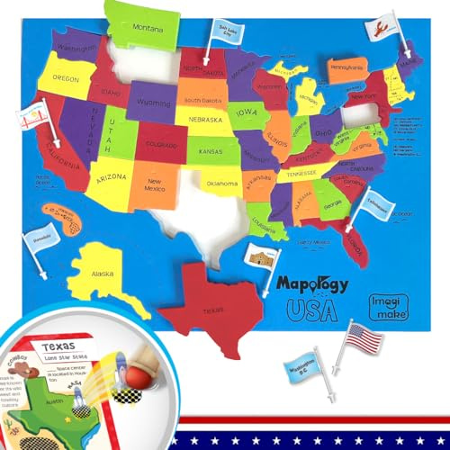 Imagimake Mapology USA Lernkarten mit USA-Karte Puzzle