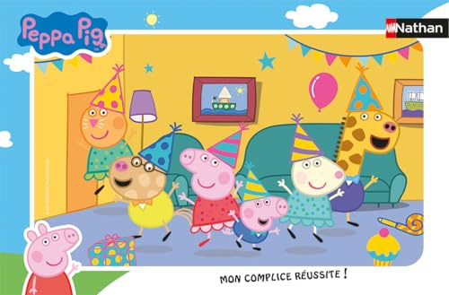 Nathan - Barnpussel - 15-delad ram - Peppa Pigs födelsedag - Flicka eller pojke från 3 år - Pussel av hög kvalitet - Tjock och robust kartong - Dagligen - 12001093