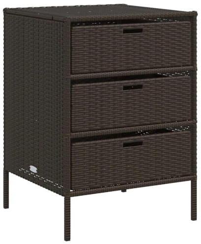 vidaXL Armoire de Rangement de Jardin Marron 55x59x80cm résine tressée