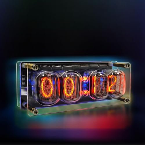 Nixie LED Tubo Orologio, Simulazione Nixie IN-12 Tubo Luminescente 225 Colori Display Digitale Vintage Deco