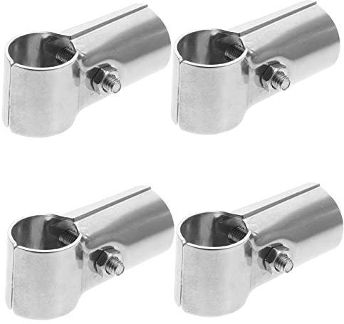 WOONEKY 4er Set Rostfreie Stahl T-Rohrschellen - Zaunklemmen Rohrhalter 25mm Rohrverbinder Für Maschendrahtzaun T Verbindungs Rohrschelle Inklusive Und Muttern Ideal Für