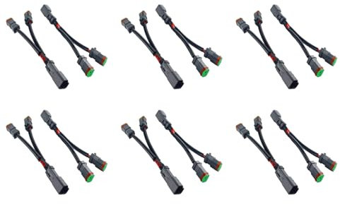 Decqerbe 6X Y Typ Kabel Deutsch DT DTP 2 Pin Buchsen Adapter für LED Pod Arbeits Scheinwerfer Nachrüstungs Stecker Kabelbaum