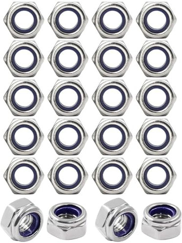 KGDUYC 20 Piezas Tuercas M8 Acero Inoxidable Tuercas, Tuercas Hexagonales, Tuercas autoblocantes, Tuercas de bloqueo, Conjuntos de tuercas para pernos Tuercas de tope