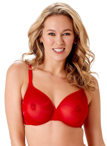 Gossard Glossies Non Padded Moulded Sheer Bra Salsa Red 34B