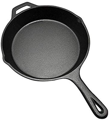 QTYQWC Sartén de Hierro Fundido, sartén de Hierro Fundido sólido recubierta de 26 cm, sartén para Carne, sartén para panqueques