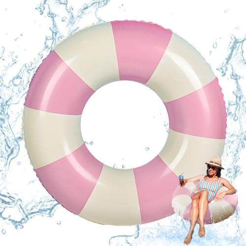 Gonfiabile, RosyFate Anello da Nuoto Rosa, Salvagente, Semplice Anello da Nuoto Scozzese, Ø 75 CM, per Decorazioni per Feste in Piscina, Spiaggia, Accessori per Feste All'Aperto