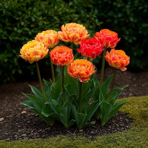 Bulbes à fleurs - Tulipe 'Gudoshnik Double' - Fleur double - 12 pièces - Taille des bulbes 11/12-20-50cm - Ø5cm - Plante de jardin - Multideal