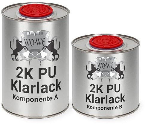 WO-WE 2k PU Klarlack Versiegelung Treppenlack Parkettlack Holzlack farblos - Glänzend 1,5kg