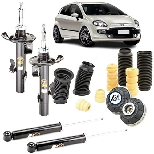 KIT 4 AMMORTIZZATORI ANTERIORI E POSTERIORI 4 CUFFIE TAMPONI SUPPORTI PUNTO 199