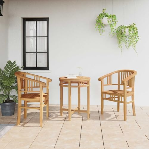 YunCangg stol 2 st brun av massivt teak 63 x 58 x 89 cm, väderbeständig med armstöd för trädgård, balkong, terrass, stabil design för utomhusbruk och avslappnade sittstunder