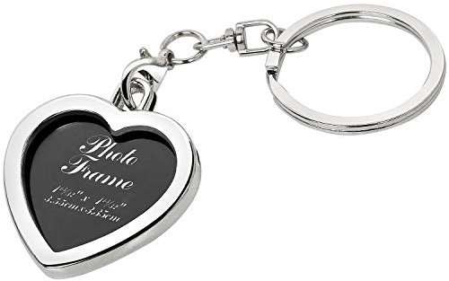 TRIXES Porte-Clés Cadre Photo Miniature en Forme de Cœur Argenté Anneau Brisé Cadeau Personnalisé pour Elle