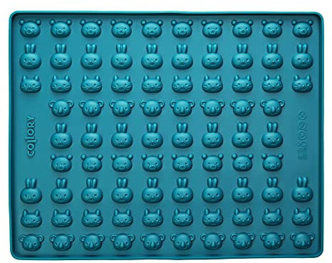 Collory Happy Pets (Ø 2,3cm) Silikon Backmatte, Tiergesichter Backform für Hundekekse, Gummibärchen, Pralinen und Bonbons, Antihaftend und Lebensmittelecht (BPA-Frei)
