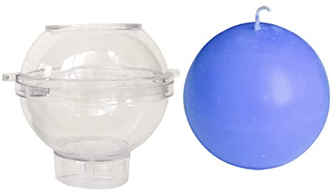 Molde de vela esférico de plástico 3D, moldes para velas en forma de redonda, molde de plástico para hacer velas perfumadas (9 cm)