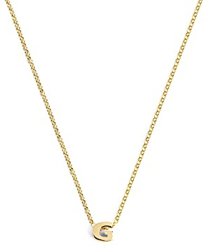 SINGULARU - Collar Personalizado Single Letter. Colgante en Plata de Ley 925 con Acabado Baño de Oro de 18 Kt. Cadena de Talla Unica. Joyas para Mujer. Letra G