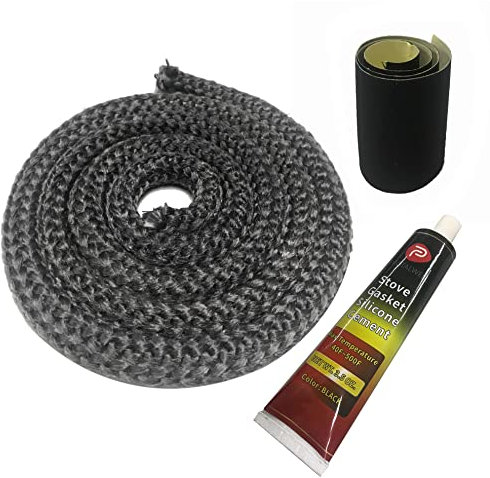 Wood Stove Gasket, 22mm(7/8) Woodstove Door Gasket Kit, Fiberglass Seal Rope Replacement for Stove or Fireplace Doors, Grey Color, Length 1.8m(72)