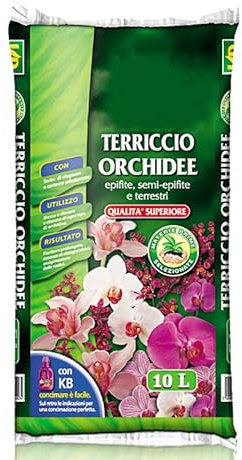 Virsus Terriccio Orchidee 072, capacità 10LT, adatto per messe a dimora, rinvasi, 60% Torba Bionda e 40% Corteccia Fresca, per orchidee in piena terra o vasi in terracotta e plastica, per tutto l’anno
