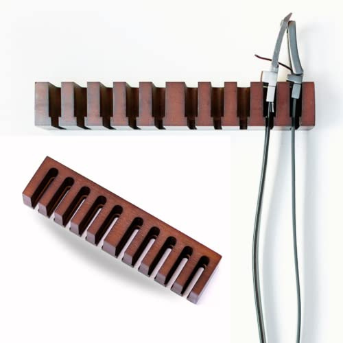 Beechwood Belt Hanger for Closet - Dark Wood Finish Organizer (10.75 x 2.5 x 1.7) - Holder With Mount Hardware for 10 Belts