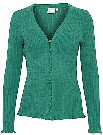 ATELIER RÊVE ICHI IRFANTINO CA - 20117546 Cardigan en tricot pour femme, Bouteille verte (175722), XXL