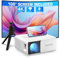 [Electric Keystone 6D/4P] XuanPad 2025 Upgraded 5G WiFi Bluetooth Projector, 700 ANSI 4K Supported Outdoor Projector with Tripod, Max 400” Display for iOS/Android/HDMI/USB/TV Box