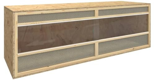 PRISSENT Terrarium 144x46x48 cm Holzwerkstoff Terrarium Glas Terrarium Klein Terrarium Schnecken Terrarium Holz Terrarium Unterschrank Terrarium Spinne Ameisen Terrarium Chamäleon Terrarium