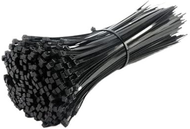 Cables Trenzado Manguito Brida de nailon de plástico autoblocante, color negro, 5x300, anillo de sujeción, brida for cables, envolturas con cremallera, correa, juego de bridas de nailon de 3x100mm (S