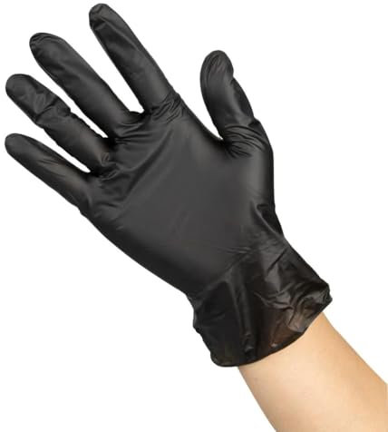 Hygiplas Vinyl Powder Free Glove Black - Size L (Pack 100)