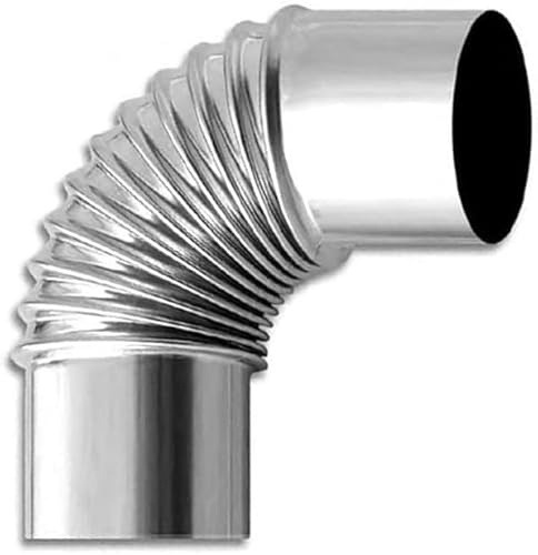 Spis Rökrör Böj 90 ° Skorstensavgasrör 50mm / 60mm / 70mm / 75mm / 80mm / 90mm / 100mm / 110mm / 120mm Rostfritt Stål Skorsten Rök Adapter Rör 90° Armbågsrör Avgasrör, One Color, 70mm
