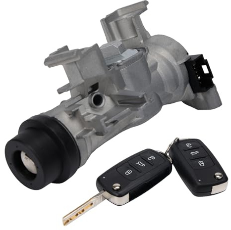 Fraylis 1K0905851B Bloccasterzo Interruttore di Accensione con 2 Telecomando per Golf 5 6 7 A1 A3 Q3 Caddy 3 Beetle Jetta Touran Tiguan Seat Altea Leon Octavia Yeti Superb 1K0905841 1K0905865