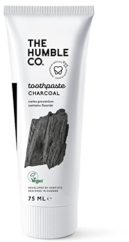 Humble Natural Toothpaste - Zahnpasta - with fluoride- mit Fluorid - Charcoal - Aktivkohle 5 x 75 ml