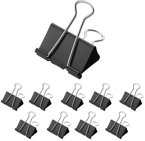 Westcott E-10700 00 Lot de 12 pinces 50 mm, noir 50 mm Noir