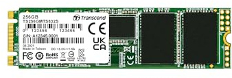 Transcend 256GB MTS832S M.2 2280 SATA III 6 GB/s Disco de Estado Sólido Interno 3D TLC NAND con Caché DRAM Ultra Delgado de un Solo Lado TS256GBMTS832S