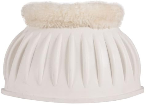 Dura-Tech Double Lock Bell Boots with Fleece Lining | Color White | Size Large | Ultimate Hoof Impact Protection | Horse Comfort & Secure Fit