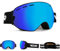 Vgooar OTG Skibrille, Randlose Skibrille mit Anti-Fog-Beschichtung Doppelscheibe, 100% UV400 Schutz Ski Snow Brille für Herren/Damen