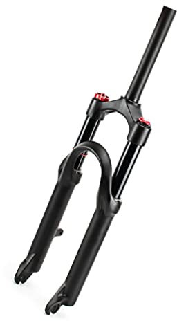 LHHL MTB Fahrrad Federgabel 20 Zoll MTB-Luftfedergabel BMX Fahrradgabel Luft Gabels Manueller Lockout 1-1/8 ” Straight Tube 60mm Federweg QR 9mm Scheibenbremse