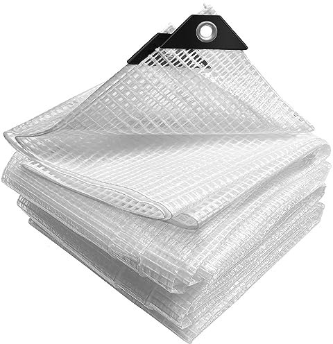 VOUNOT® Bâche de Protection en Polyéthylène 180g/m² Bâche Imperméable Ultra Lourde et Résistante Revêtue avec Oeillets en Aluminium Couverture Étanche pour Jardin, Piscine 4x6m Blanc