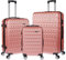 Christian Wippermann 3er Koffer-Set für Herren Damen mit Hartschalenkoffer Koffer Trolley Reisekoffer Kofferset Handgepäck M L XL (Rosegold)