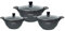 Kochtopfset 20-24-28cm 6-tlg Topf Induktion Alu Guss Geschirr Schwarz