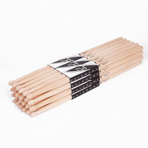 Vaisoeny Baquetas, Baquetas bateria 5B para adultos, 12 pares de baquetas clásicas de madera de arce para niños, accesorios de percusión profesionales para instrumentos musicales