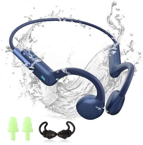 HIFI WALKER Auriculares Conduccion Osea MP3 Acuaticos para Natacion Acuático con 32GB, Ipx8, Bluetooth 5.3 Auriculares Deportivos para Natación, Nadar, Ciclismo
